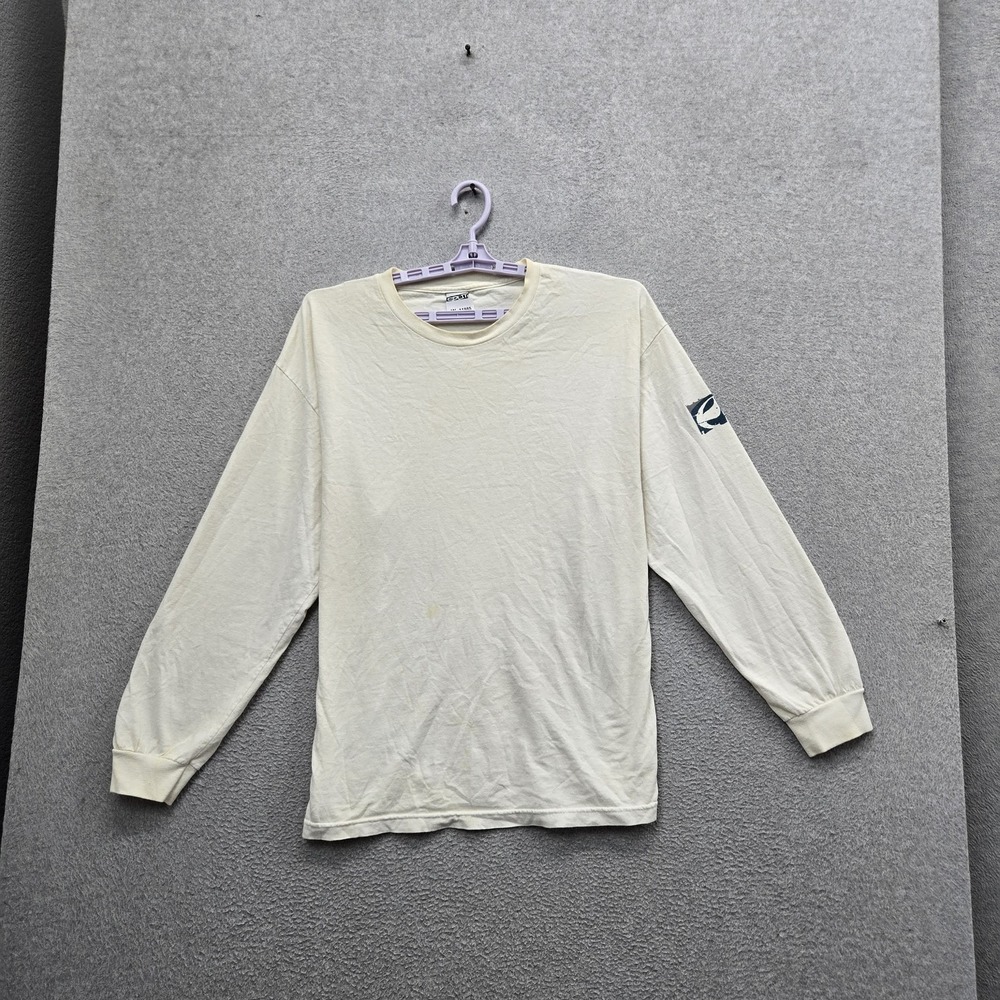 VINTAGE Split Men Shirt XL Off White Logo Long Sleeve Y2K Skater READ